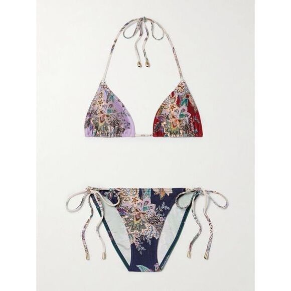 Zimmermann Other - Zimmermann Women's Multicolor Floral Rhiannon 2 Pc Triangle Bikini Set Sz 10/12